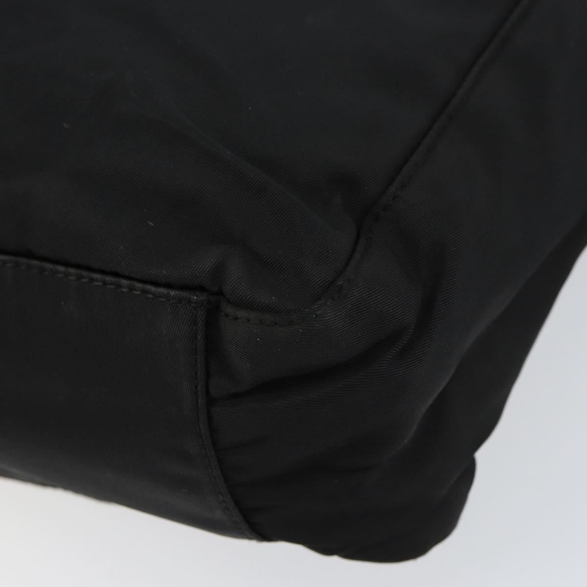 PRADA Hand Bag Nylon Black Silver