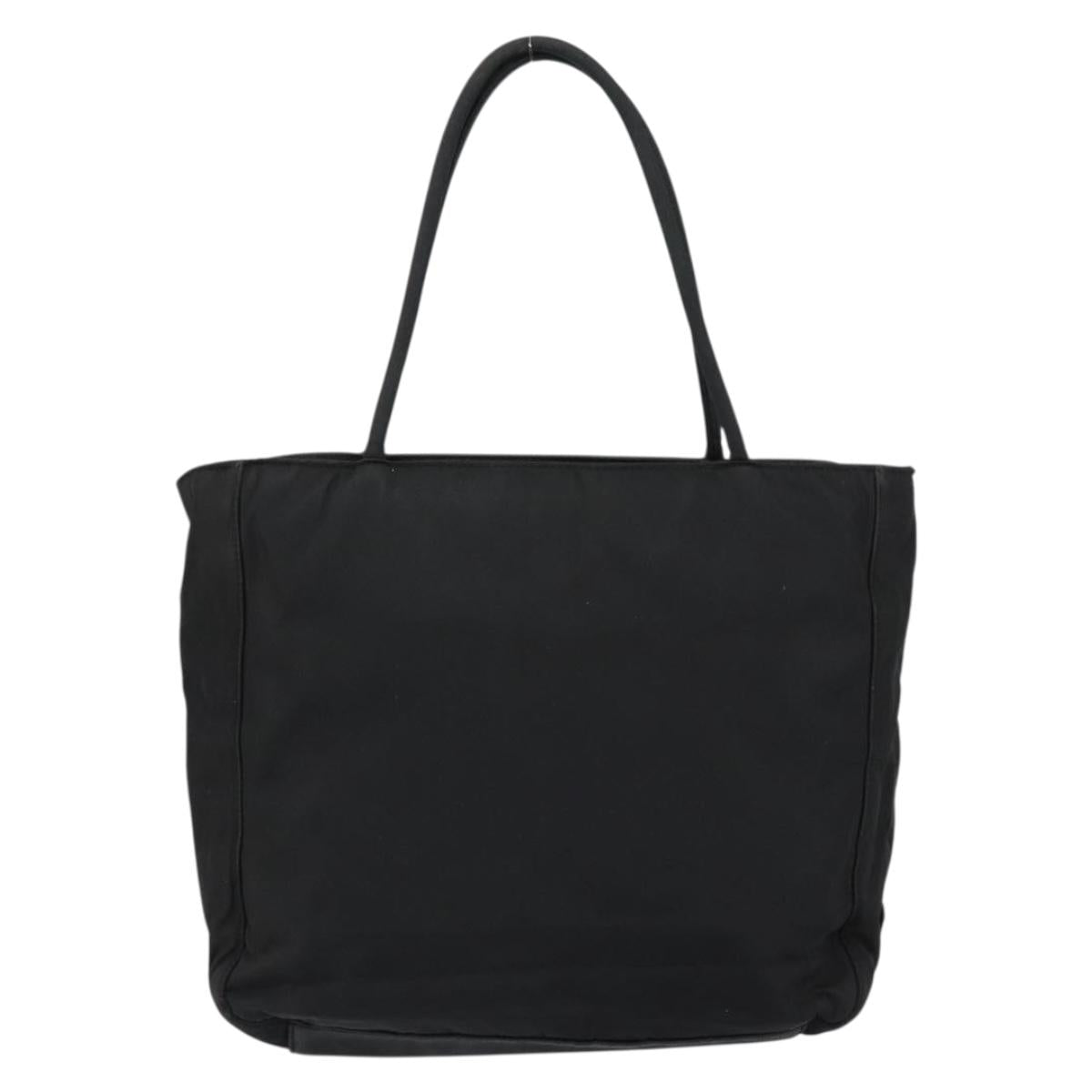 PRADA Hand Bag Nylon Black Silver