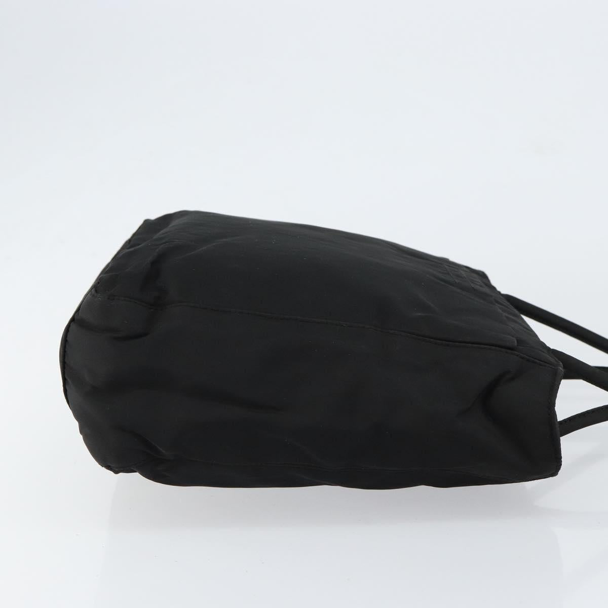 PRADA Hand Bag Nylon Black Silver