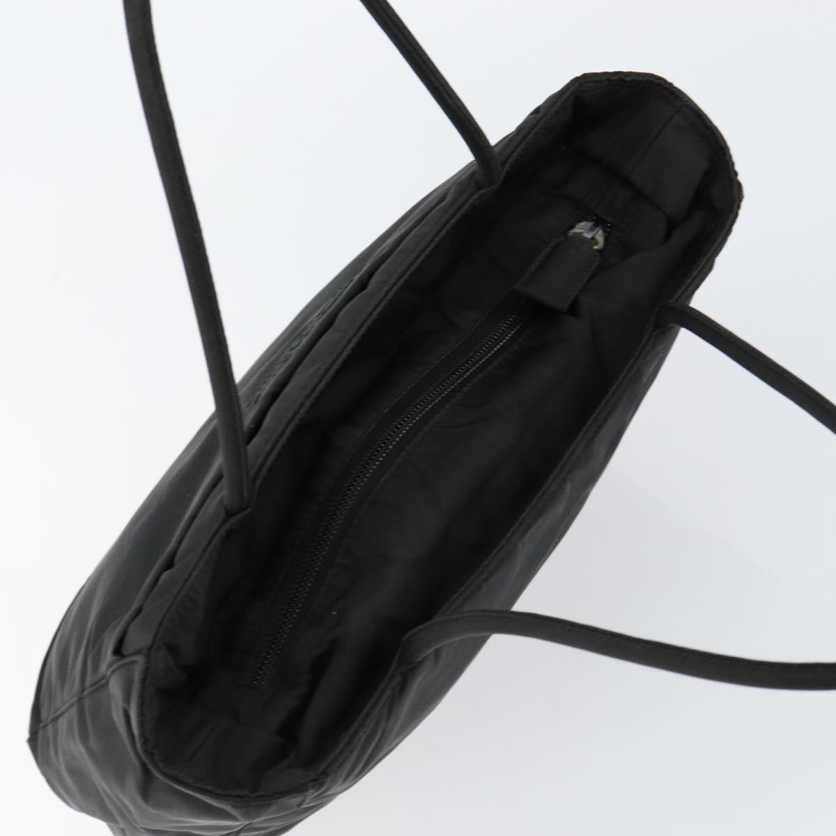 PRADA Hand Bag Nylon Black Silver