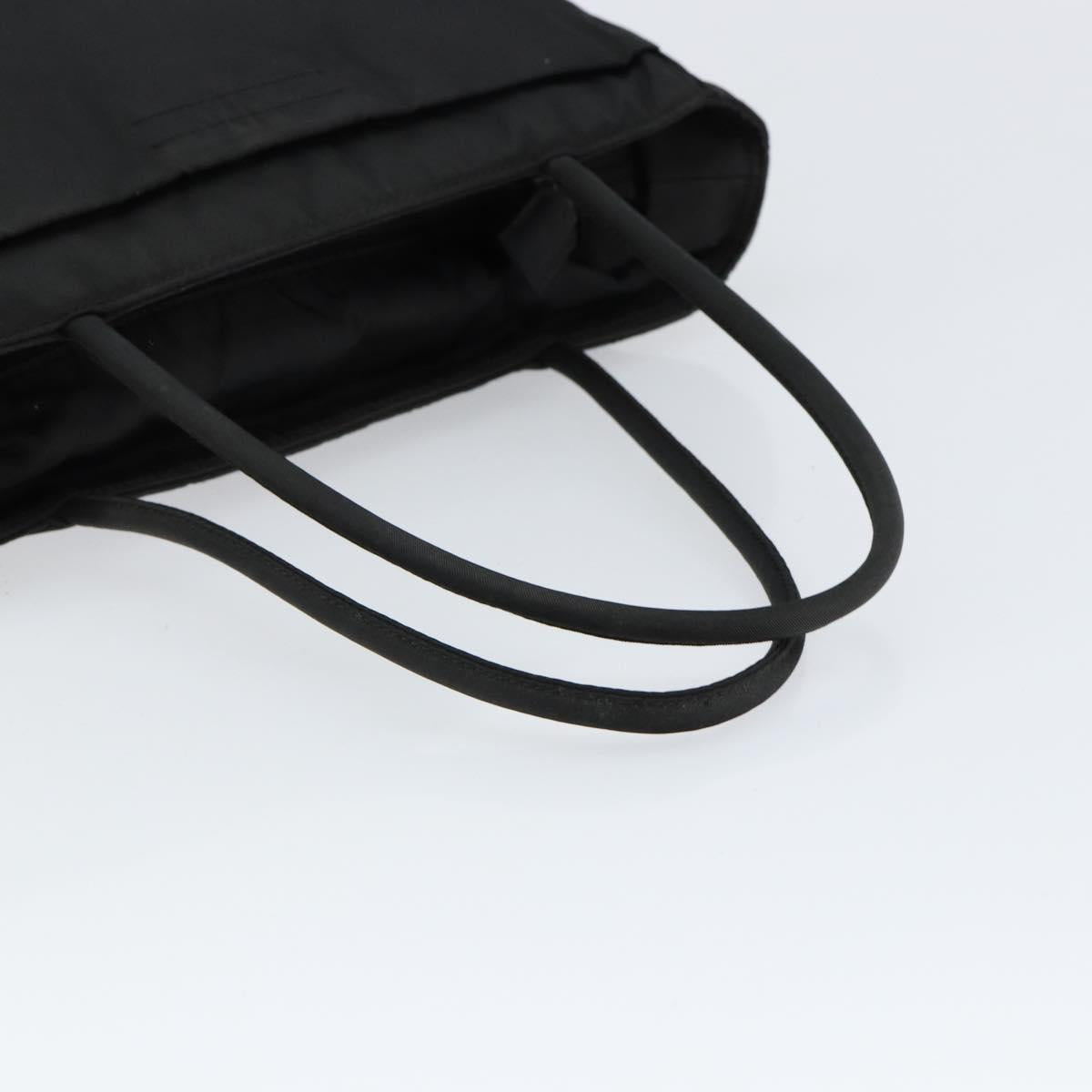 PRADA Hand Bag Nylon Black Silver