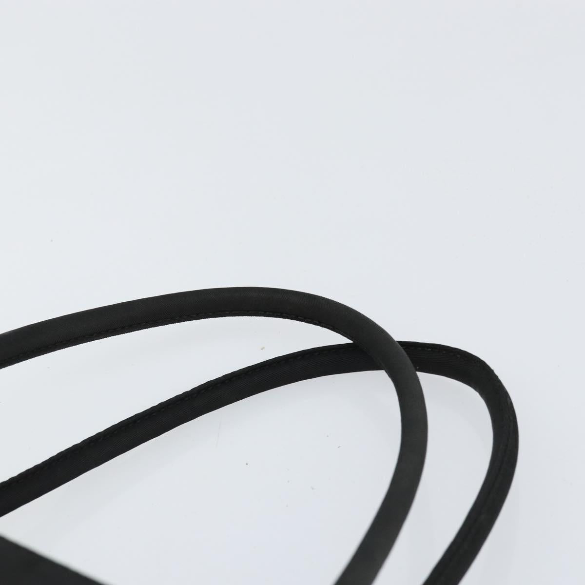 PRADA Hand Bag Nylon Black Silver