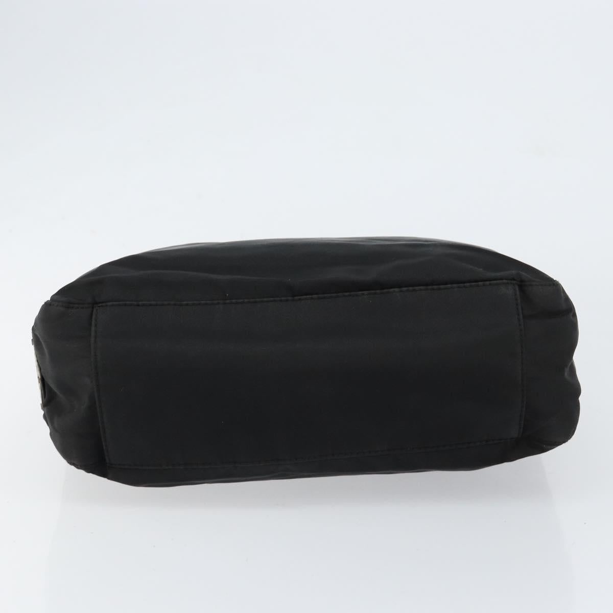 PRADA Hand Bag Nylon Black Silver