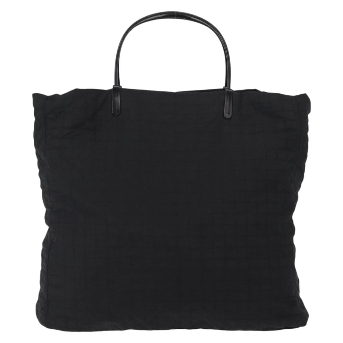 PRADA Hand Bag Nylon Black Silver