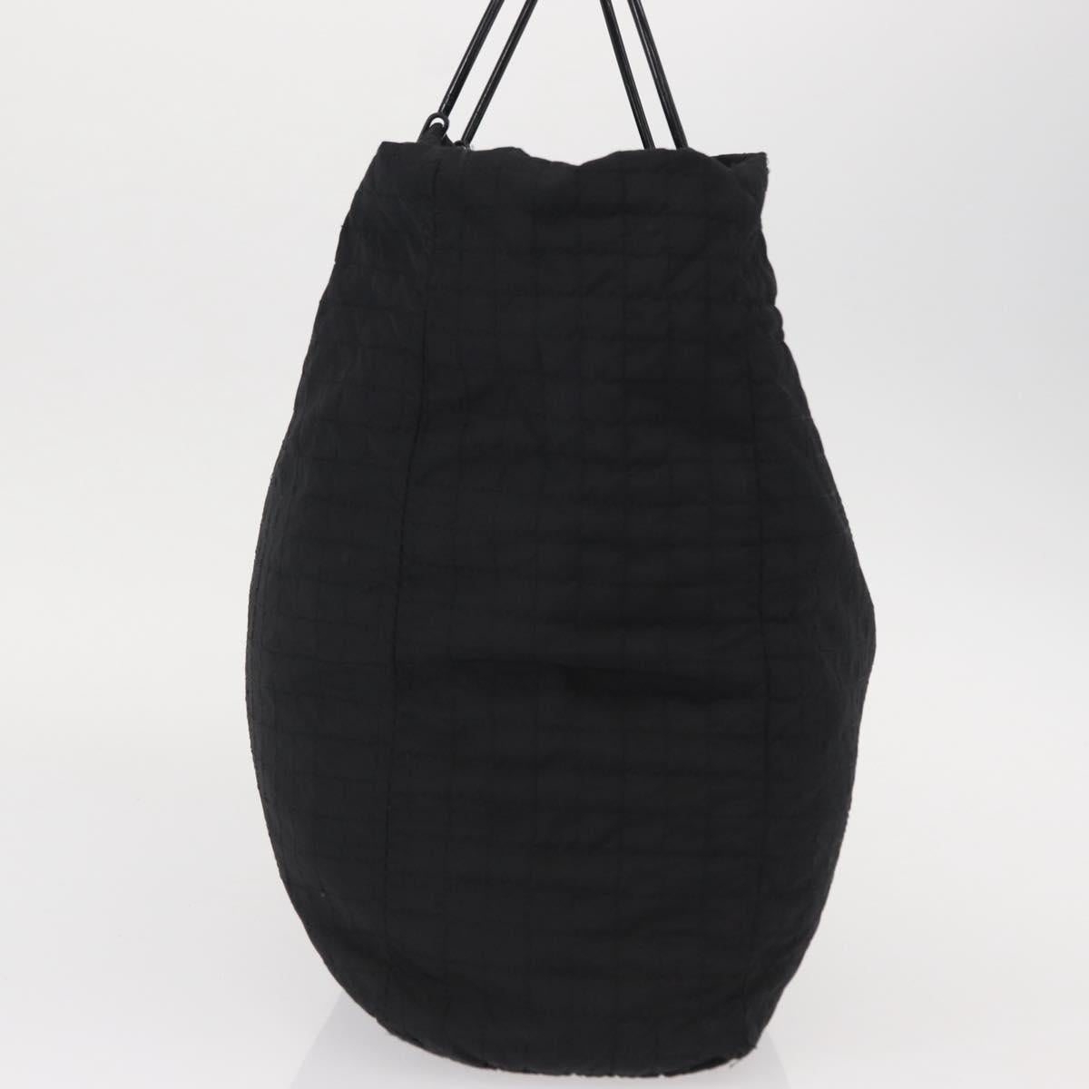 PRADA Hand Bag Nylon Black Silver