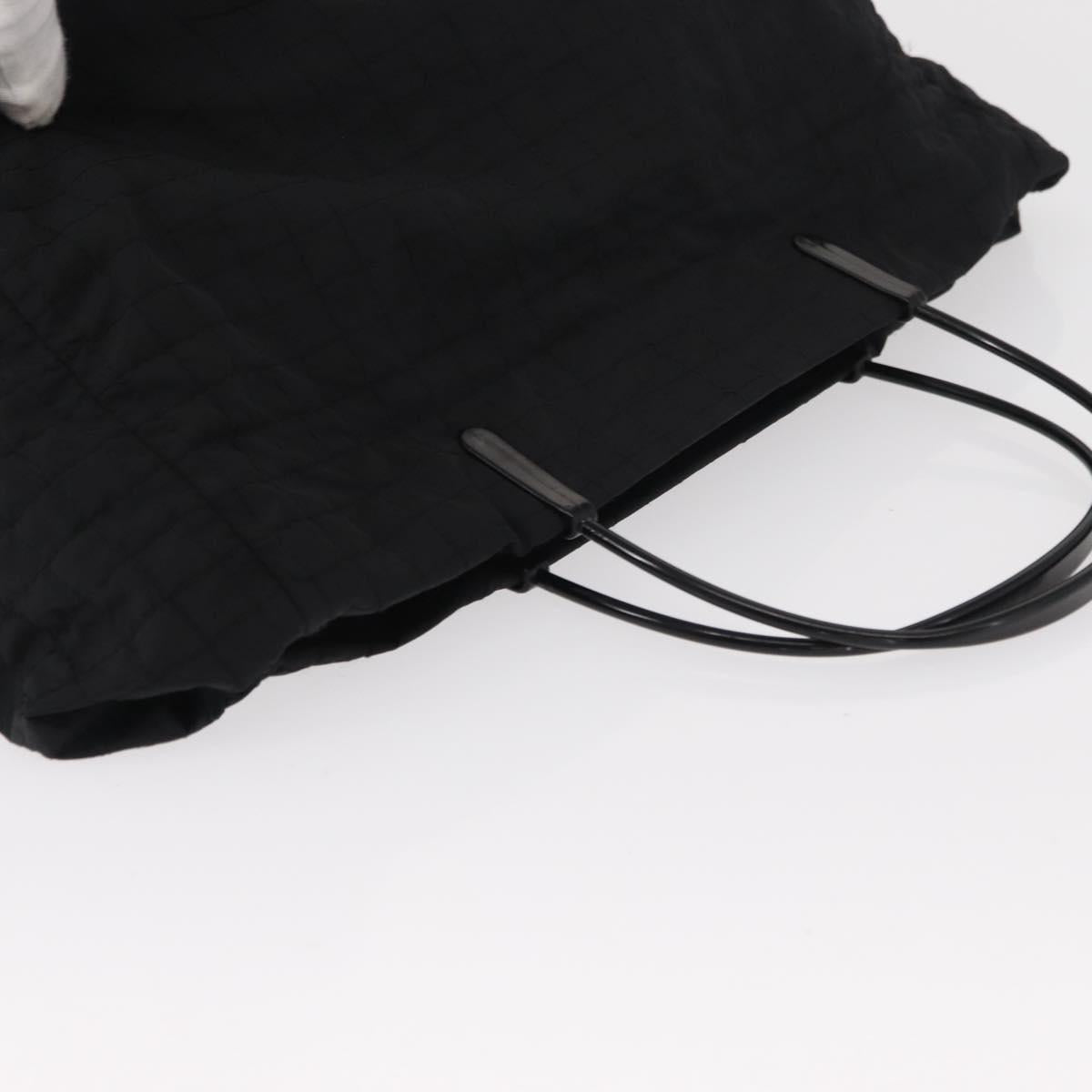 PRADA Hand Bag Nylon Black Silver