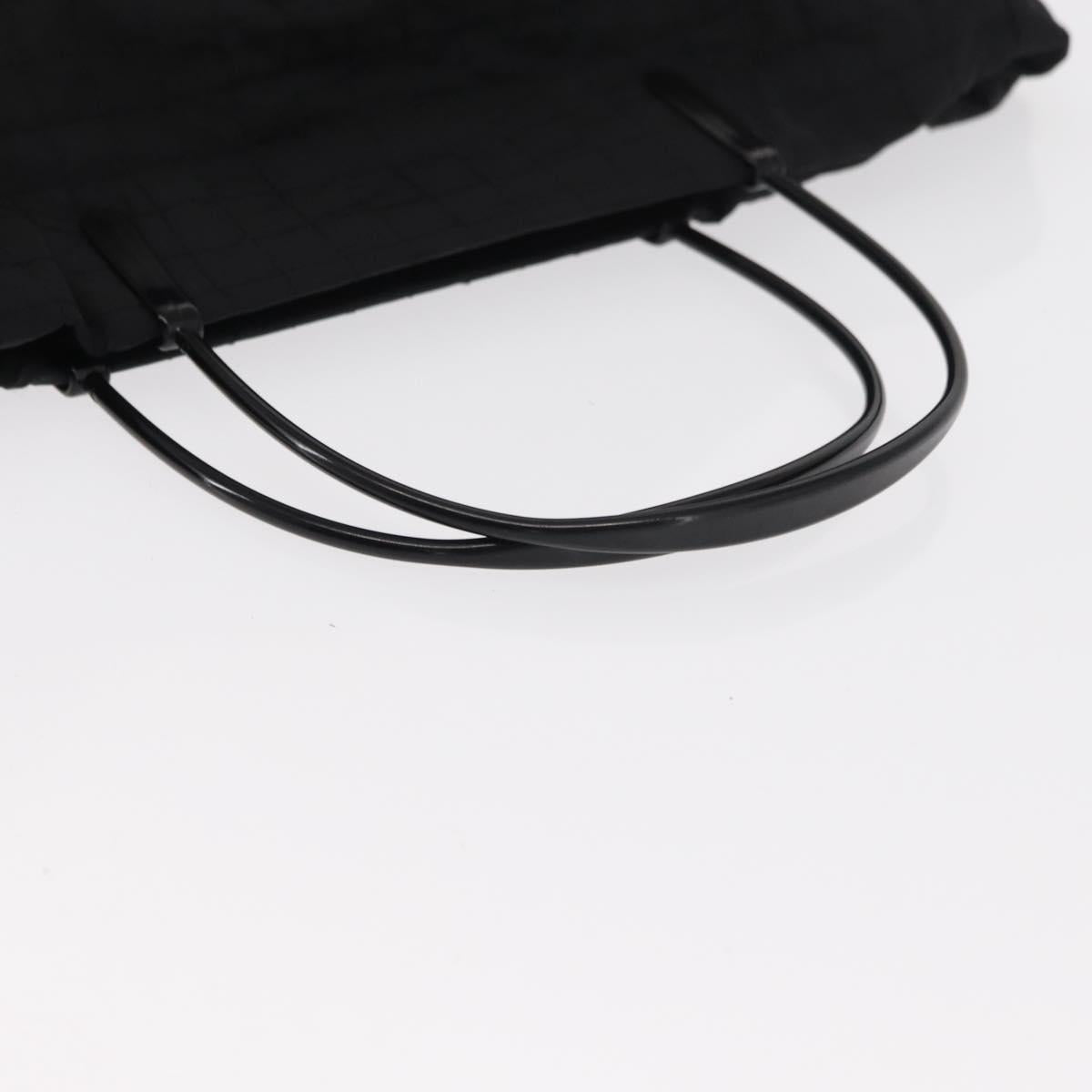PRADA Hand Bag Nylon Black Silver