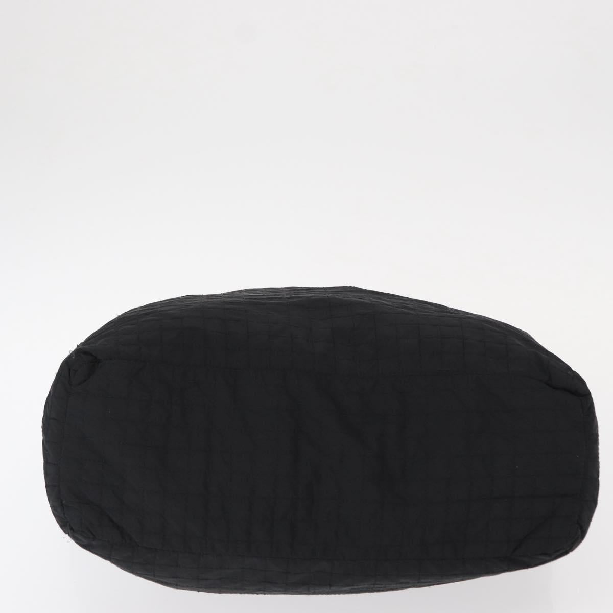 PRADA Hand Bag Nylon Black Silver