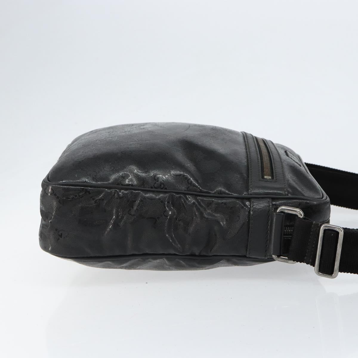 GUCCI GG Implementation Bag Coated Canvas Black Silver 201448
