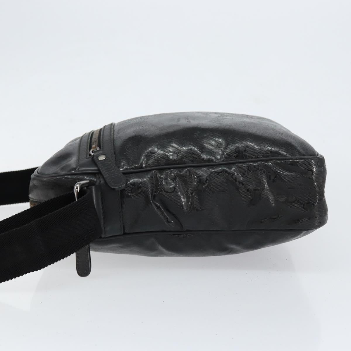 GUCCI GG Implementation Bag Coated Canvas Black Silver 201448