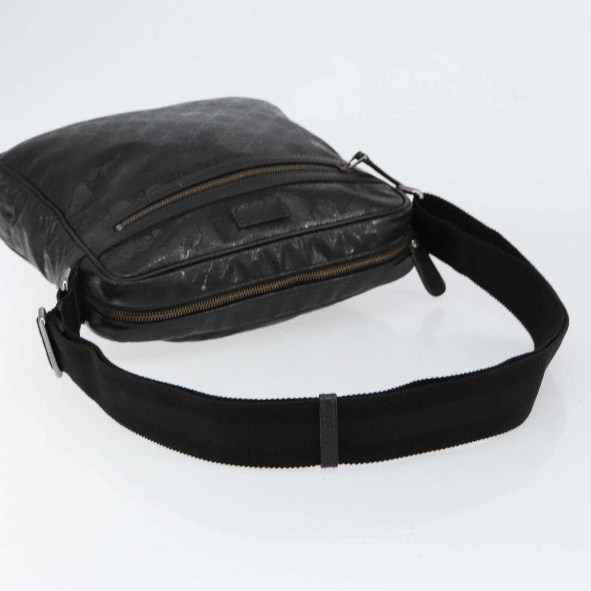 GUCCI GG Implementation Bag Coated Canvas Black Silver 201448
