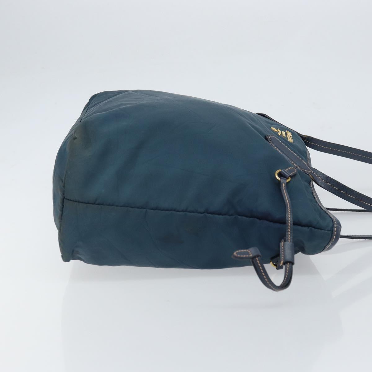 PRADA Tote Bag Nylon Navy Gold