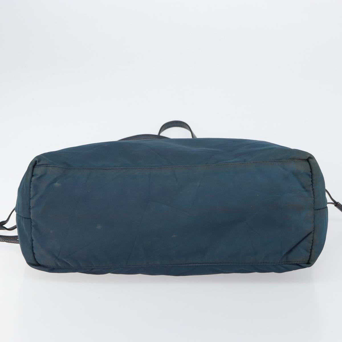PRADA Tote Bag Nylon Navy Gold