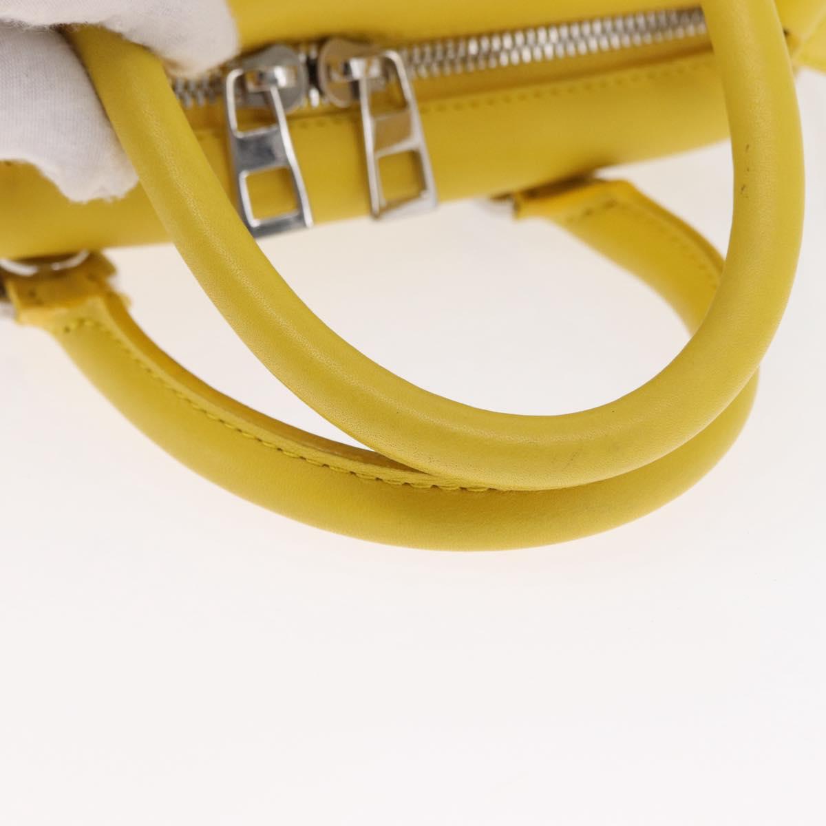 LOEWE Hand Bag Leather 2way Yellow Silver