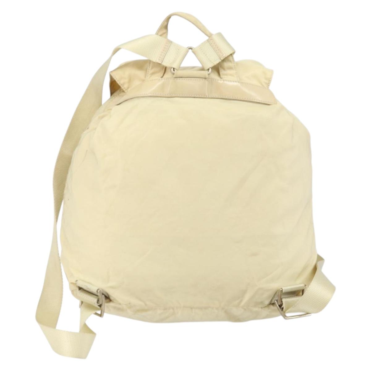 PRADA Backpack Nylon Ivory Silver