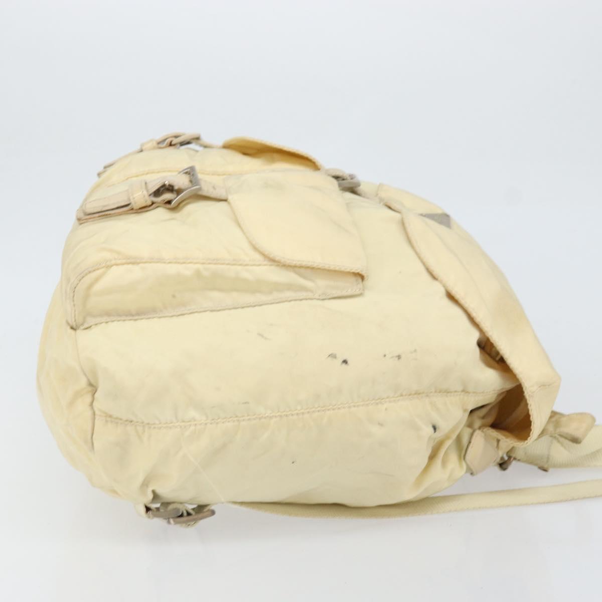 PRADA Backpack Nylon Ivory Silver