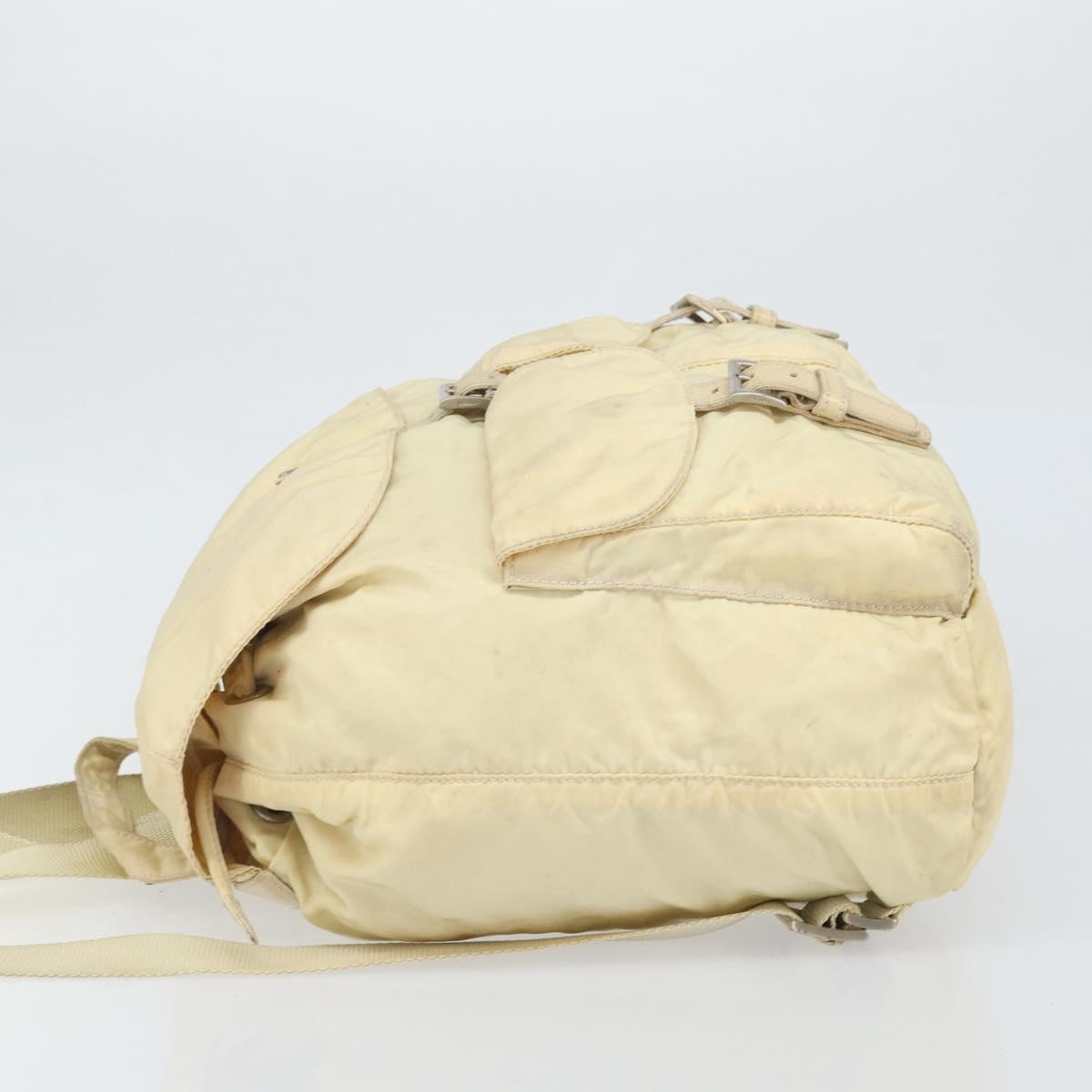 PRADA Backpack Nylon Ivory Silver