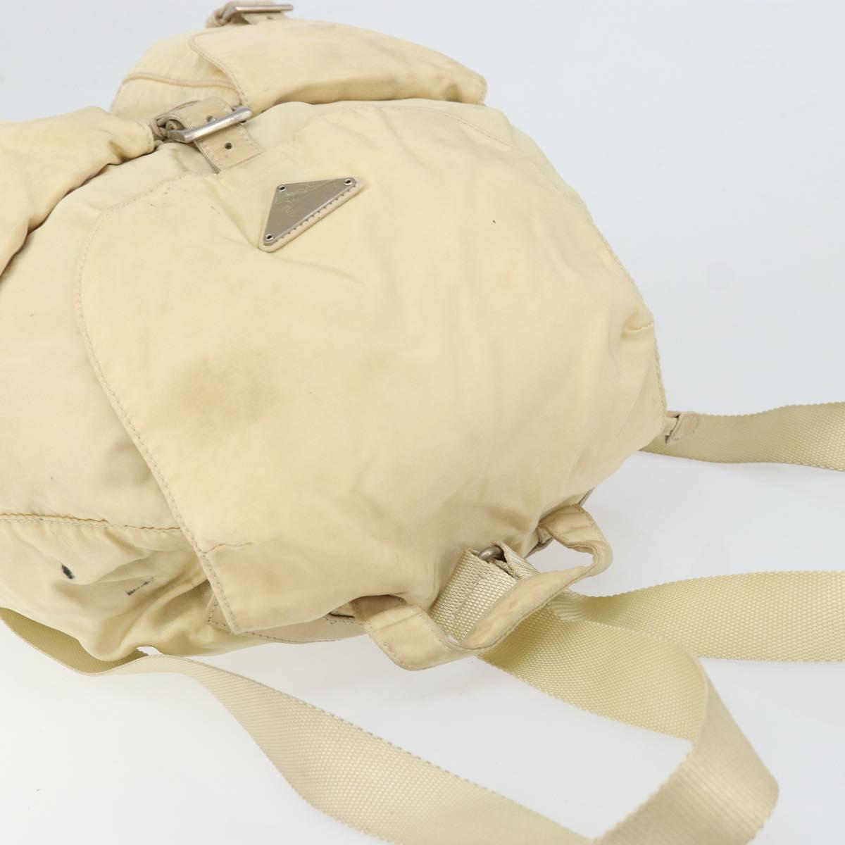 PRADA Backpack Nylon Ivory Silver