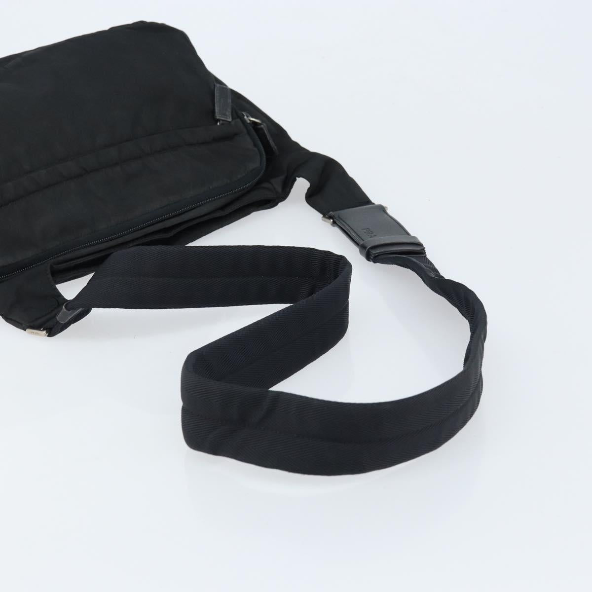 PRADA Shoulder Bag Nylon Black Silver