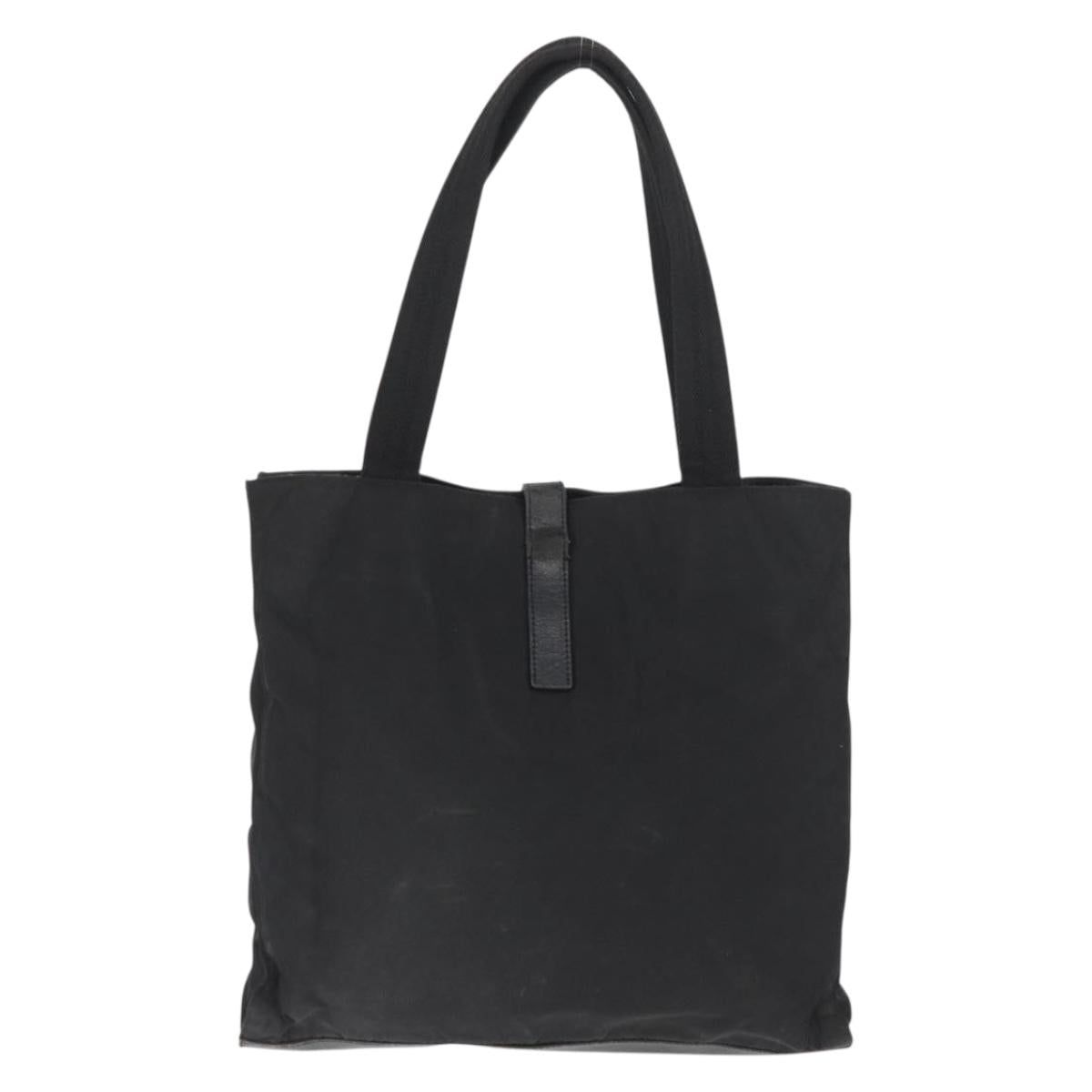 PRADA Tote Bag Nylon Black Silver