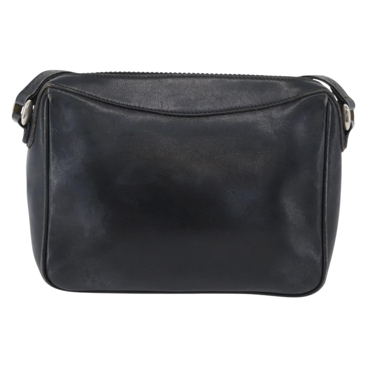 CELINE Shoulder Bag Leather Navy Gold