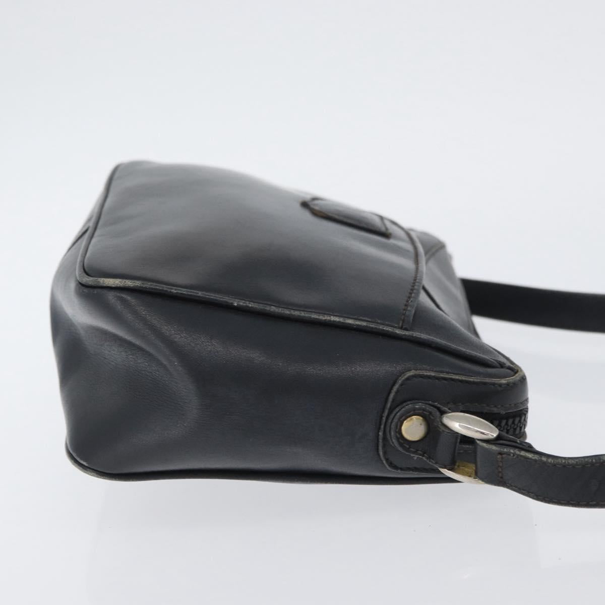 CELINE Shoulder Bag Leather Navy Gold