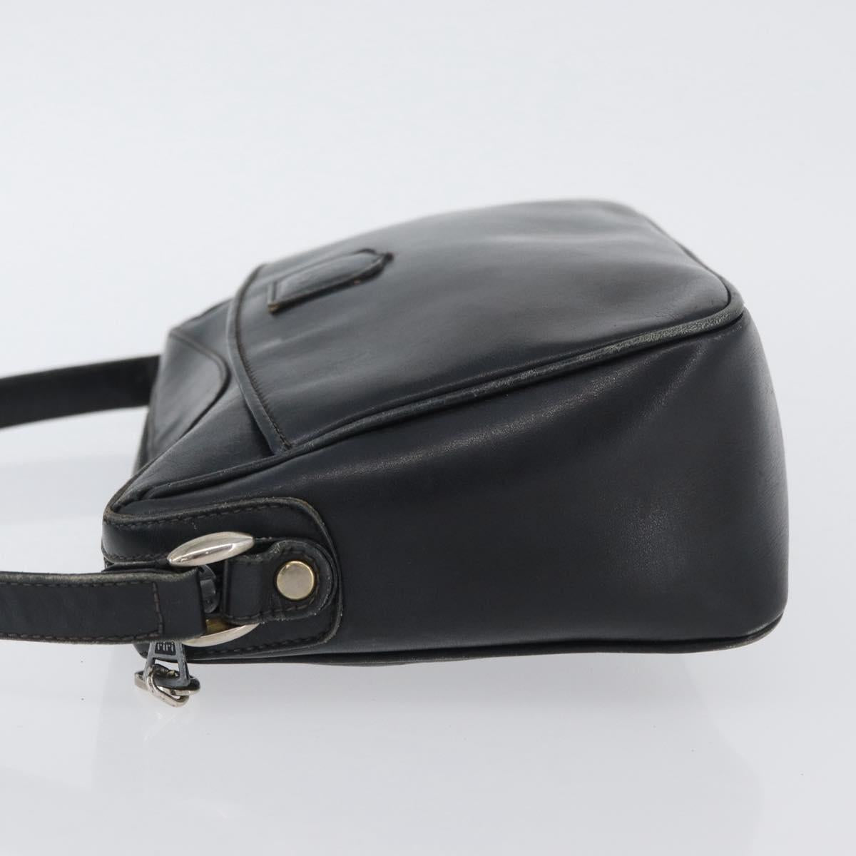 CELINE Shoulder Bag Leather Navy Gold