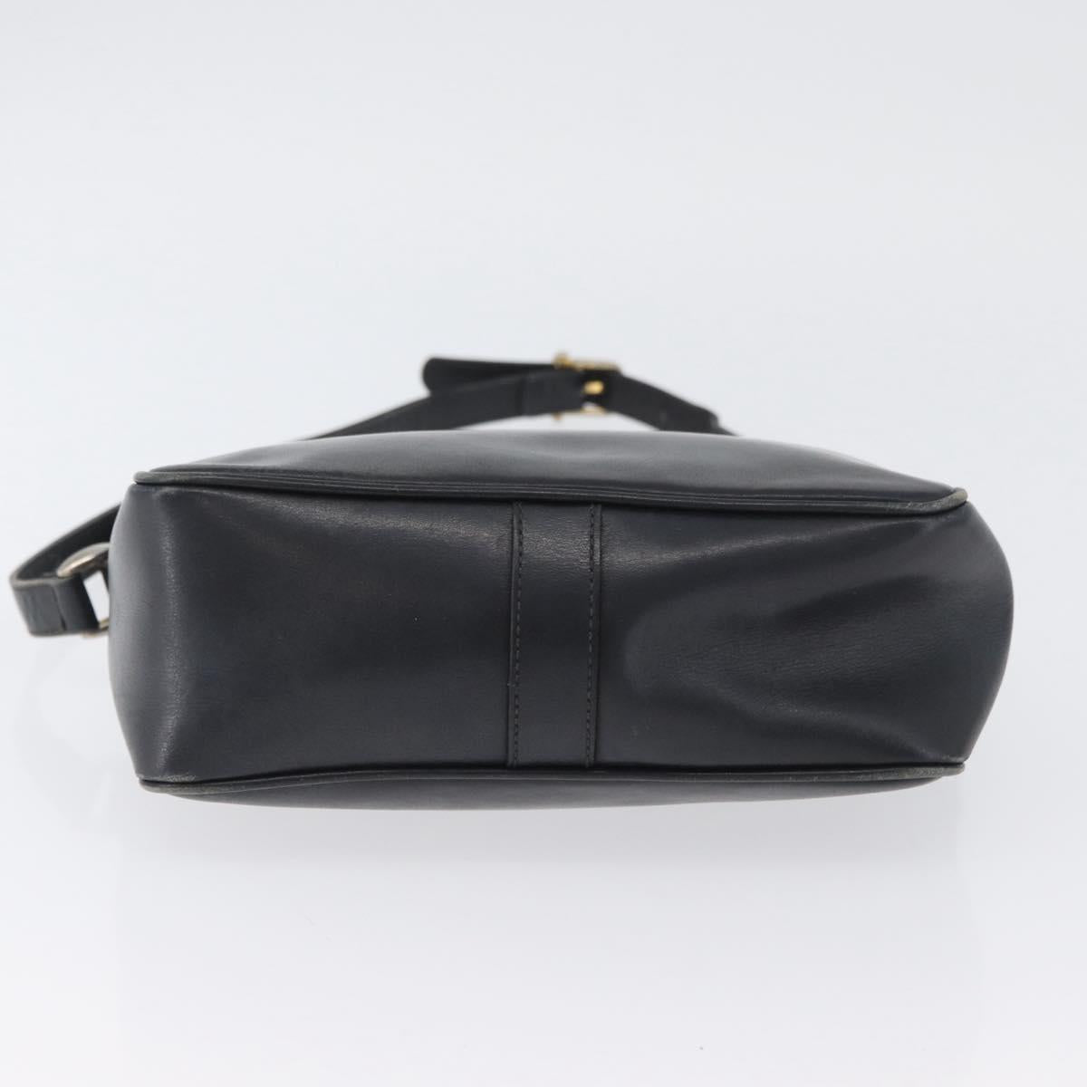 CELINE Shoulder Bag Leather Navy Gold