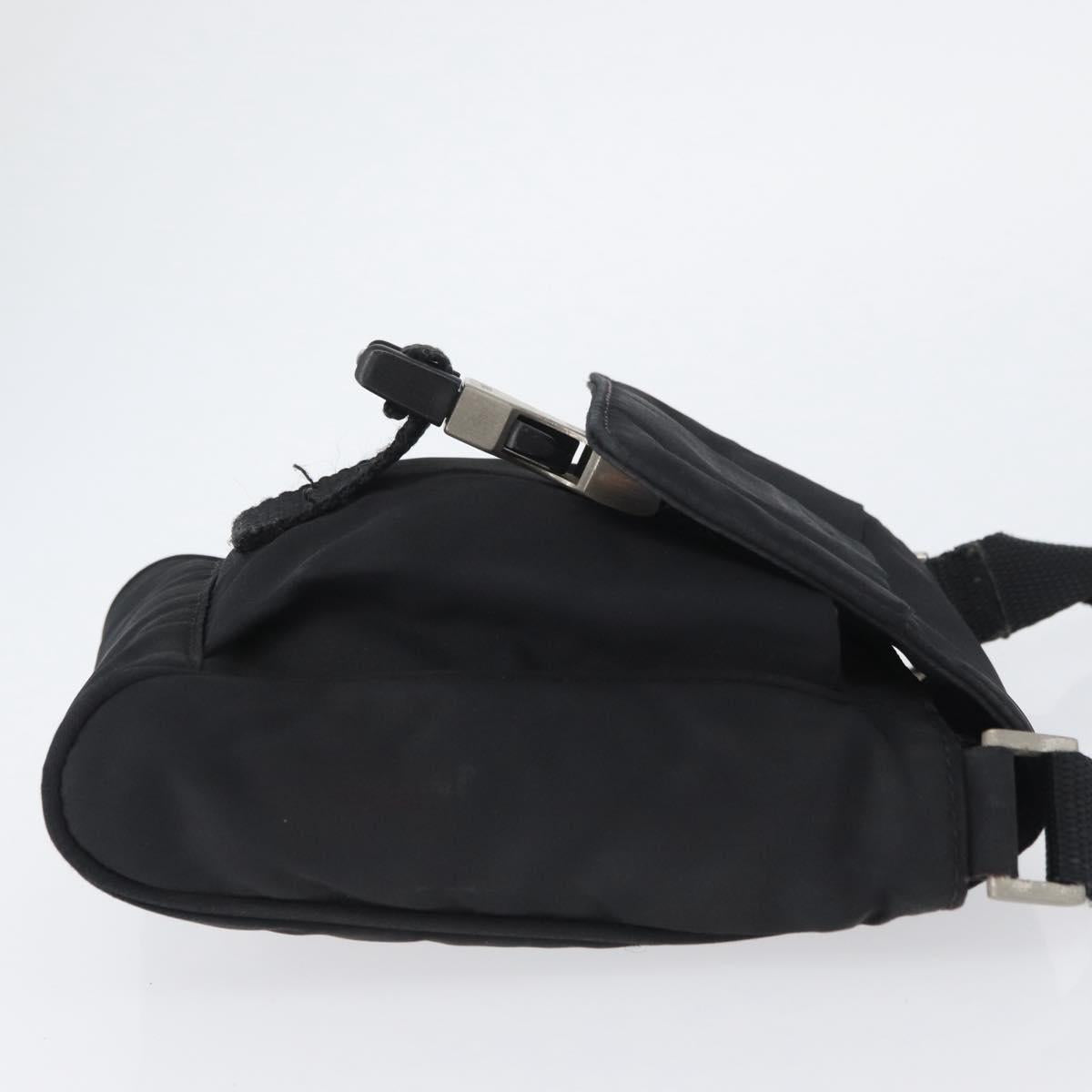PRADA Shoulder Bag Nylon Black Silver