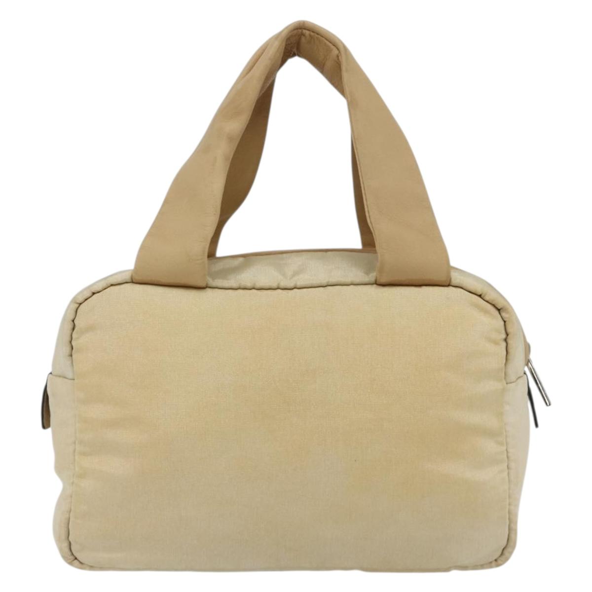 LOEWE Hand Bag Leather Beige Silver