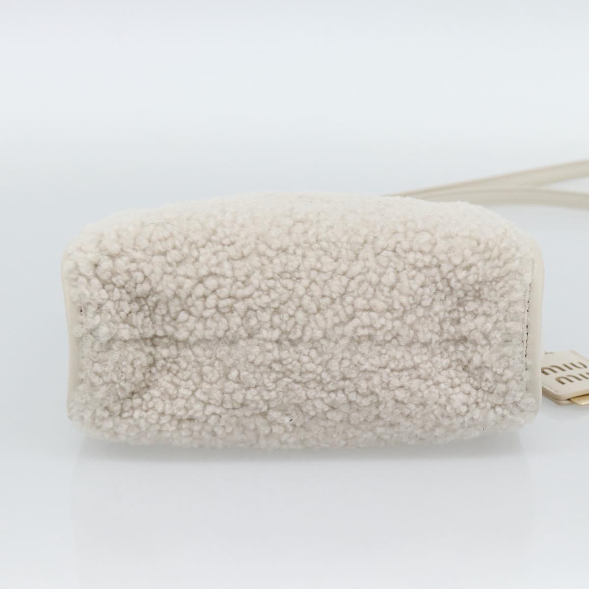 Miu Miu Hand Bag Shearing 2way White Gold