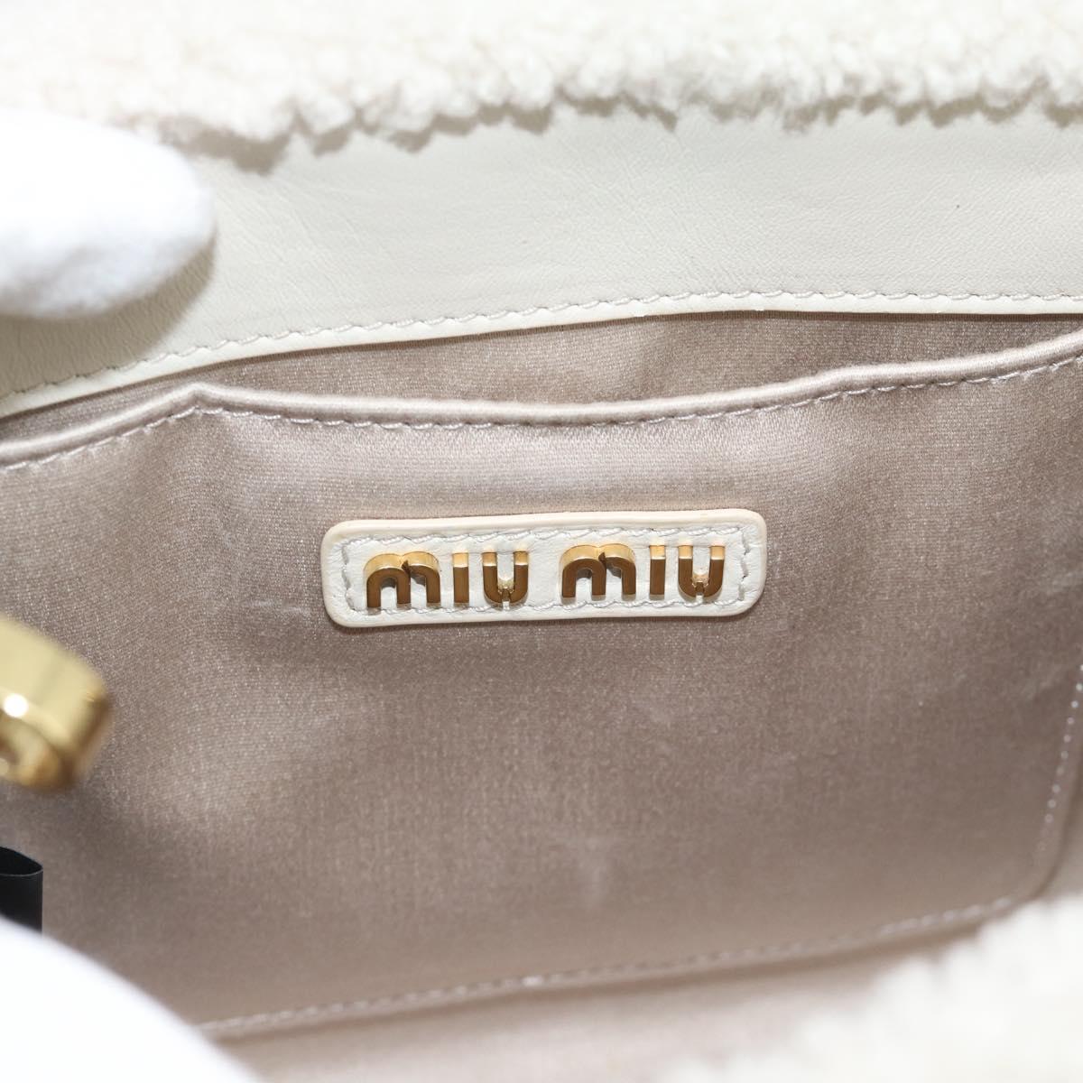 Miu Miu Hand Bag Shearing 2way White Gold