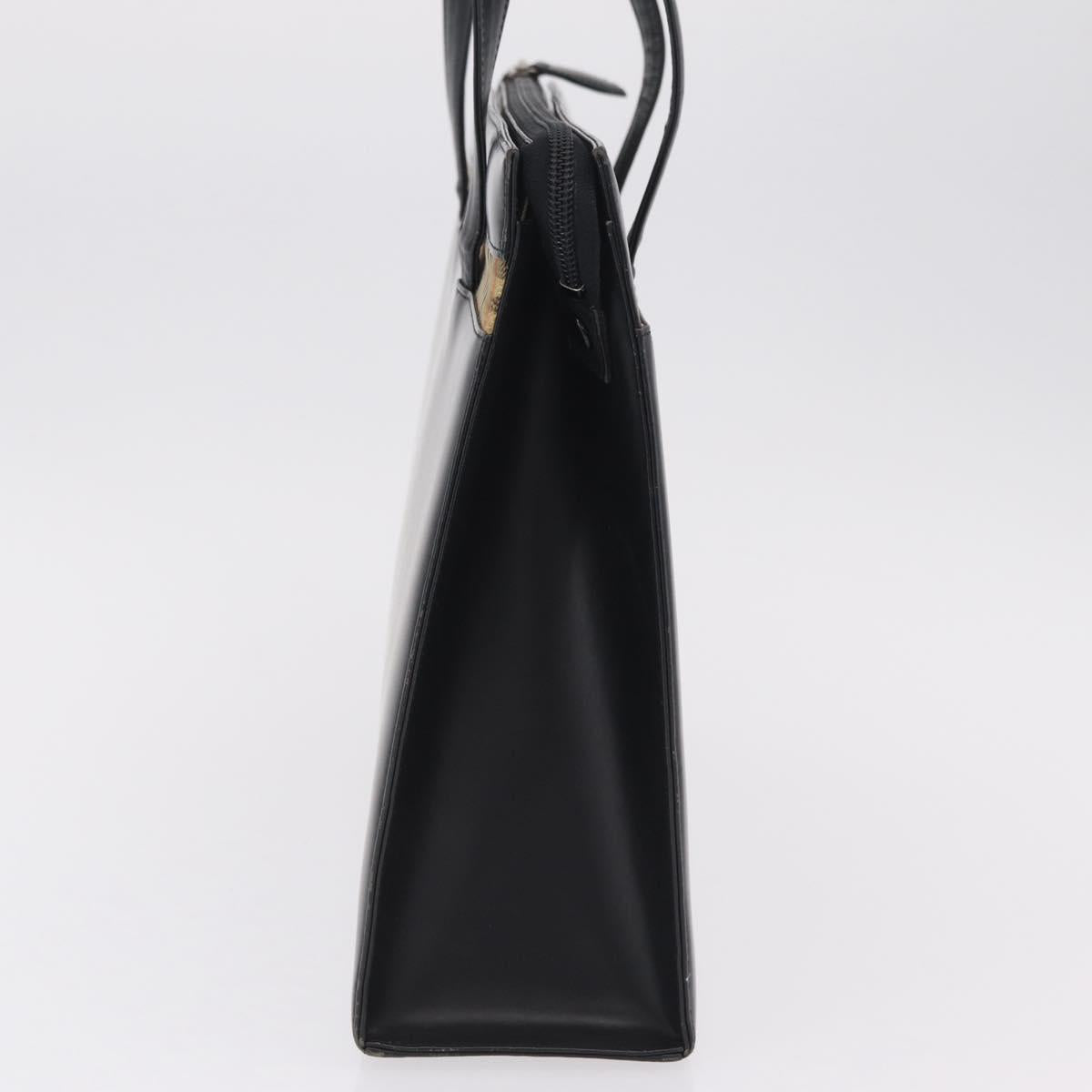 BURBERRY Tote Bag Leather Black Silver