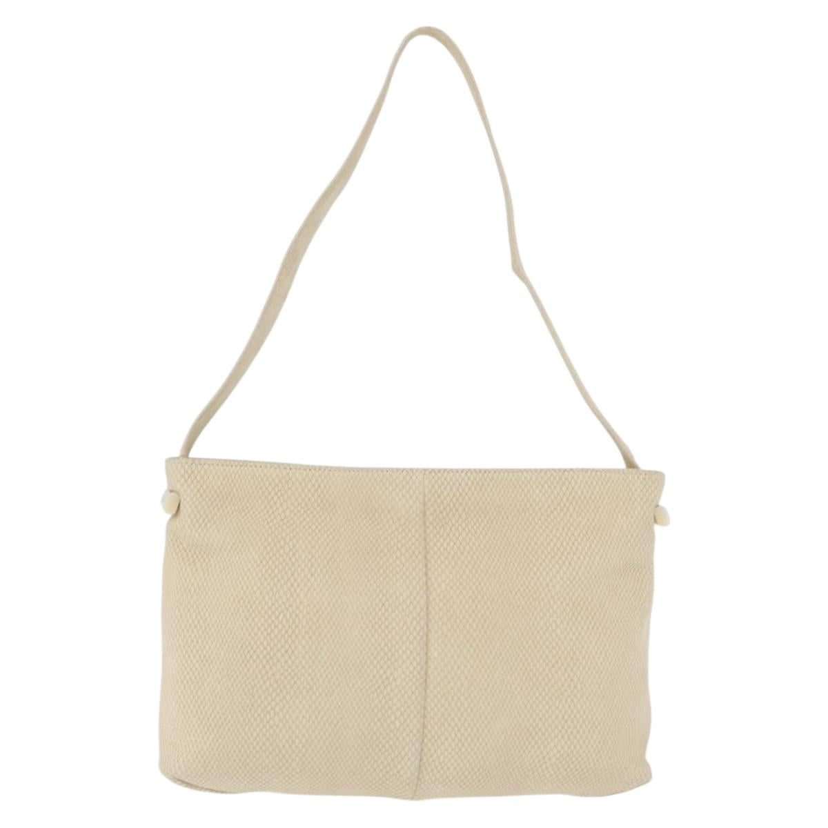 LOEWE Shoulder Bag Suede Ivory Gold