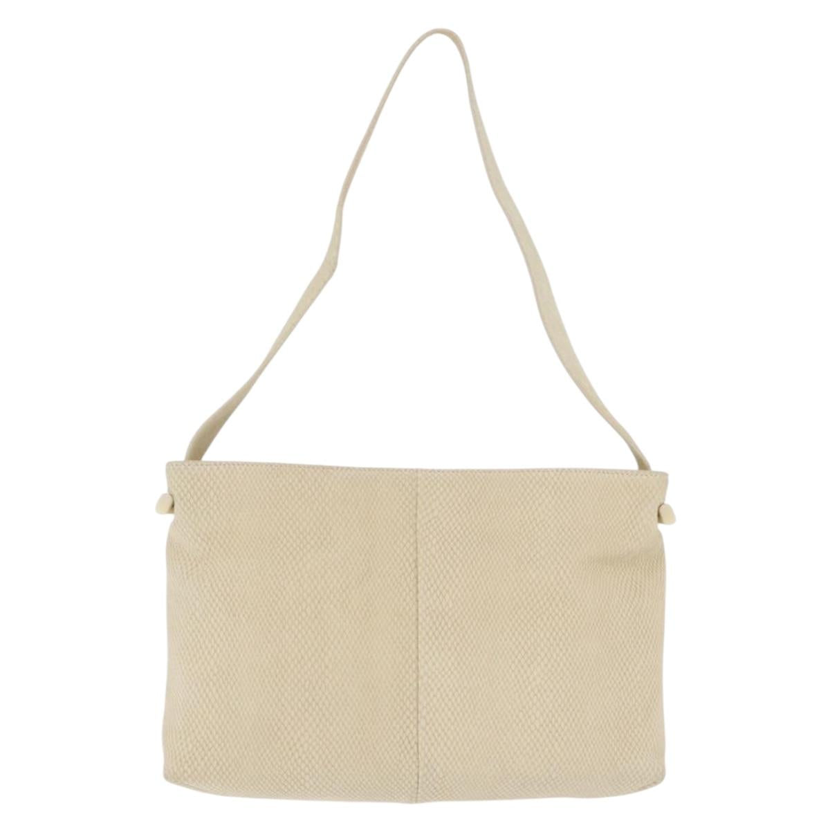 LOEWE Shoulder Bag Suede Ivory Gold