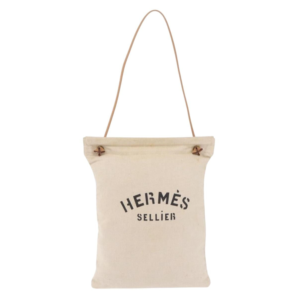 HERMES Aline Shoulder Bag Canvas Beige