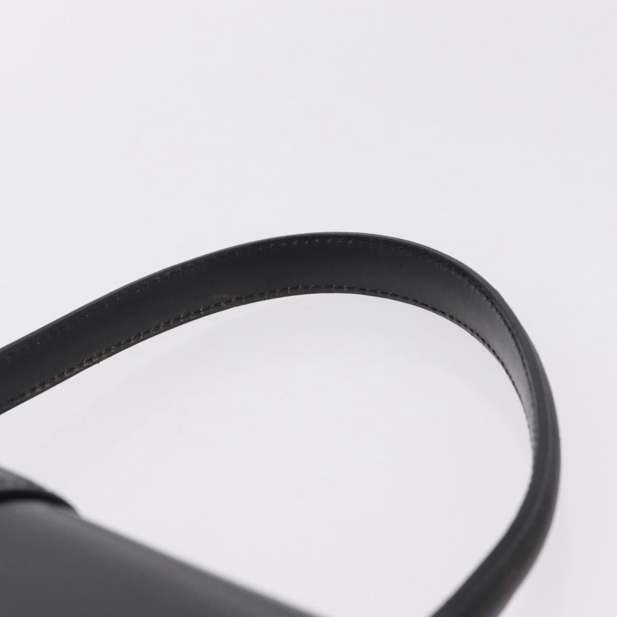 CELINE Hand Bag Leather Black Gold