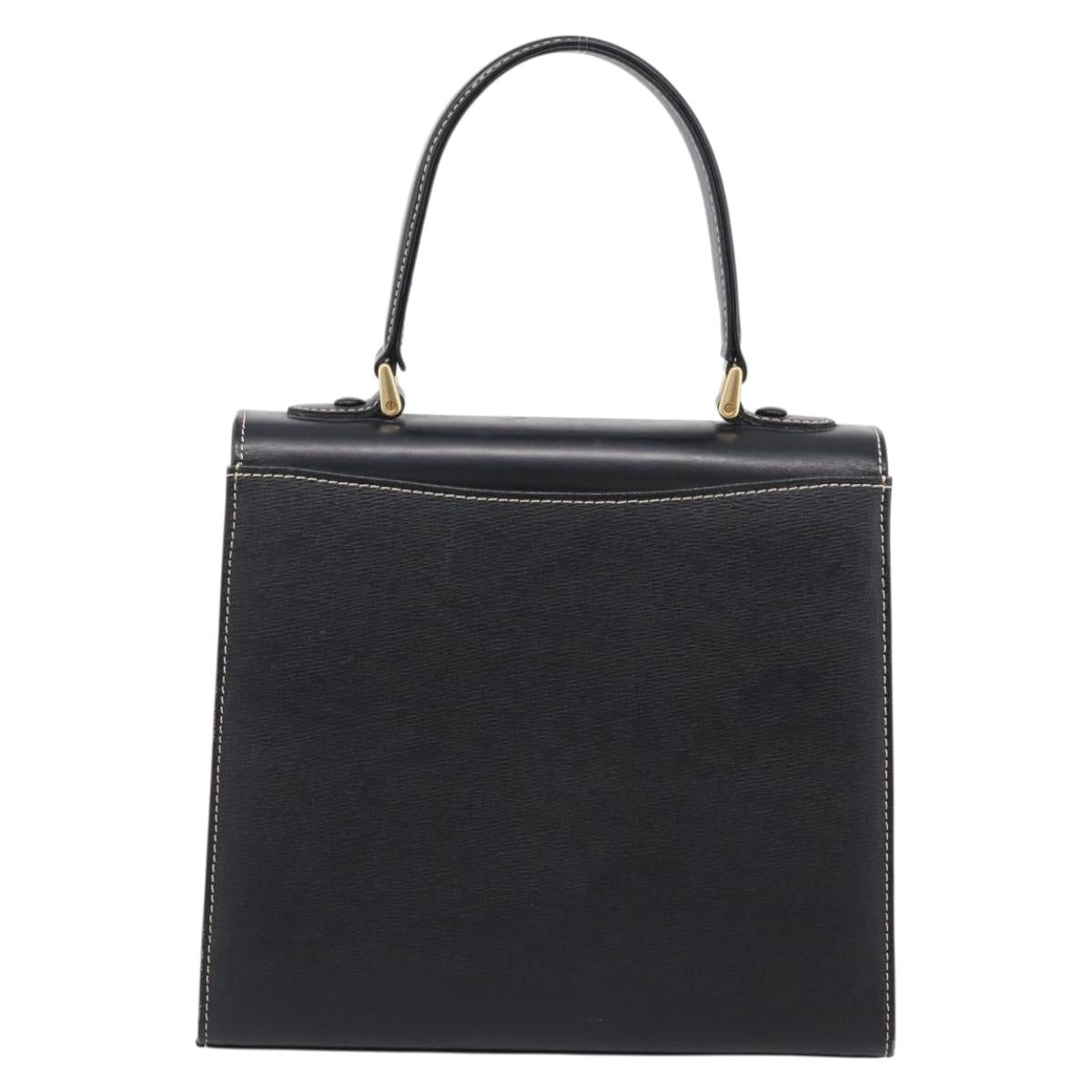 BURBERRY Hand Bag Leather Black Gold