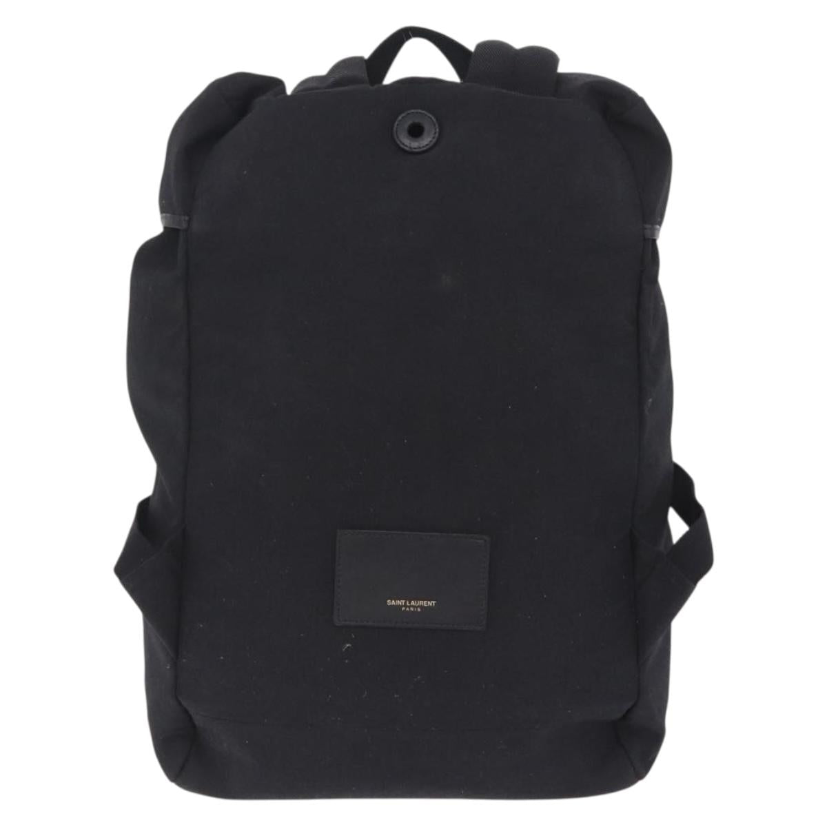 Saint Laurent Backpack Canvas Black Silver