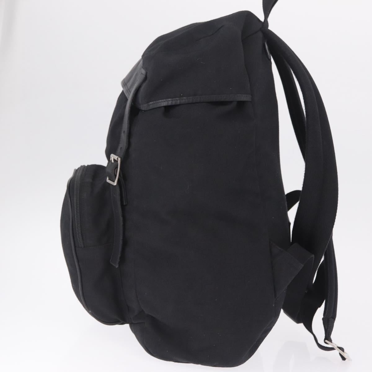 Saint Laurent Backpack Canvas Black Silver