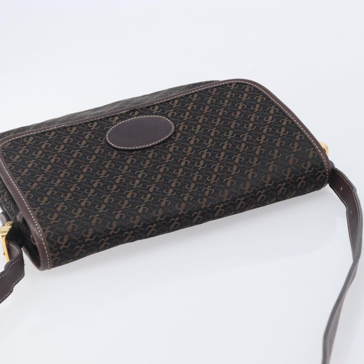 LOEWE Shoulder Bag Canvas Dark Brown Gold