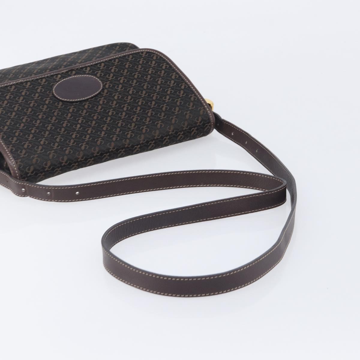 LOEWE Shoulder Bag Canvas Dark Brown Gold