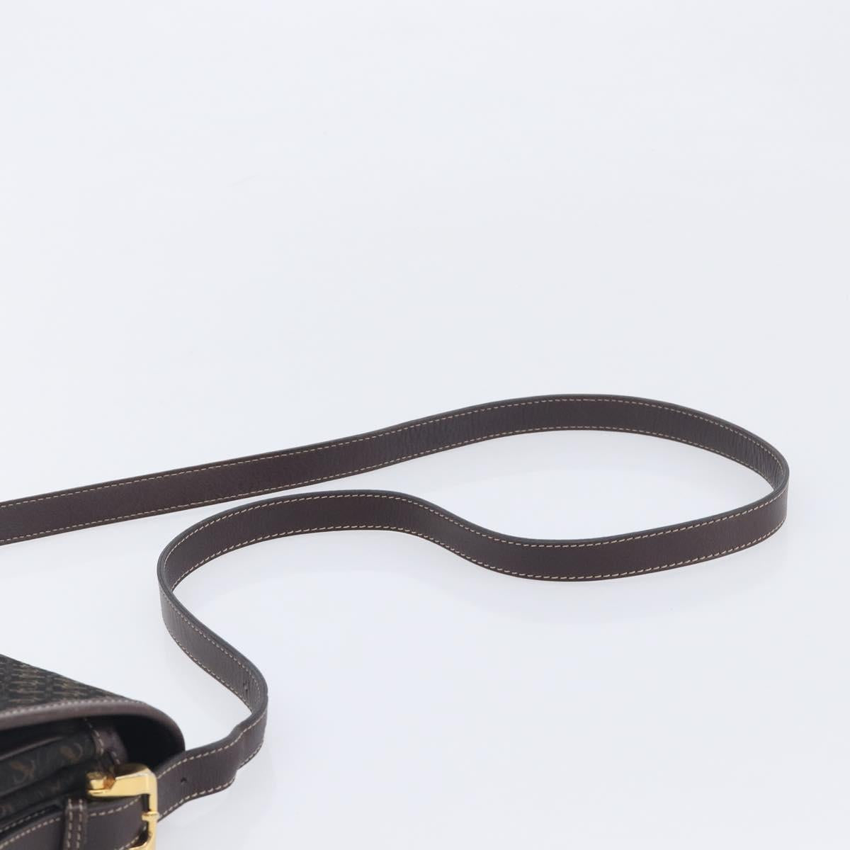 LOEWE Shoulder Bag Canvas Dark Brown Gold