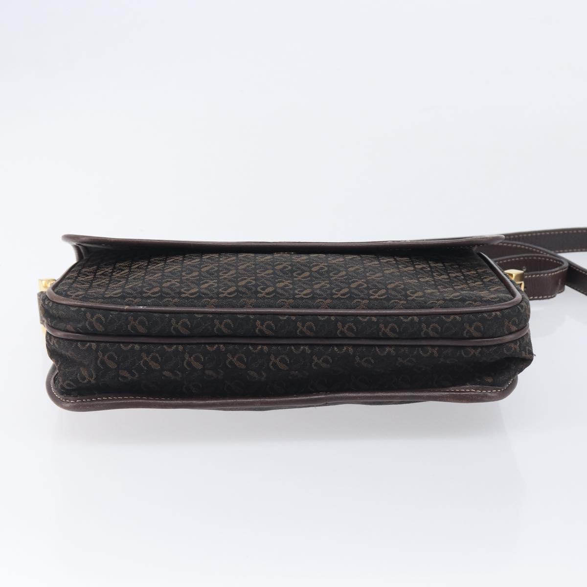 LOEWE Shoulder Bag Canvas Dark Brown Gold