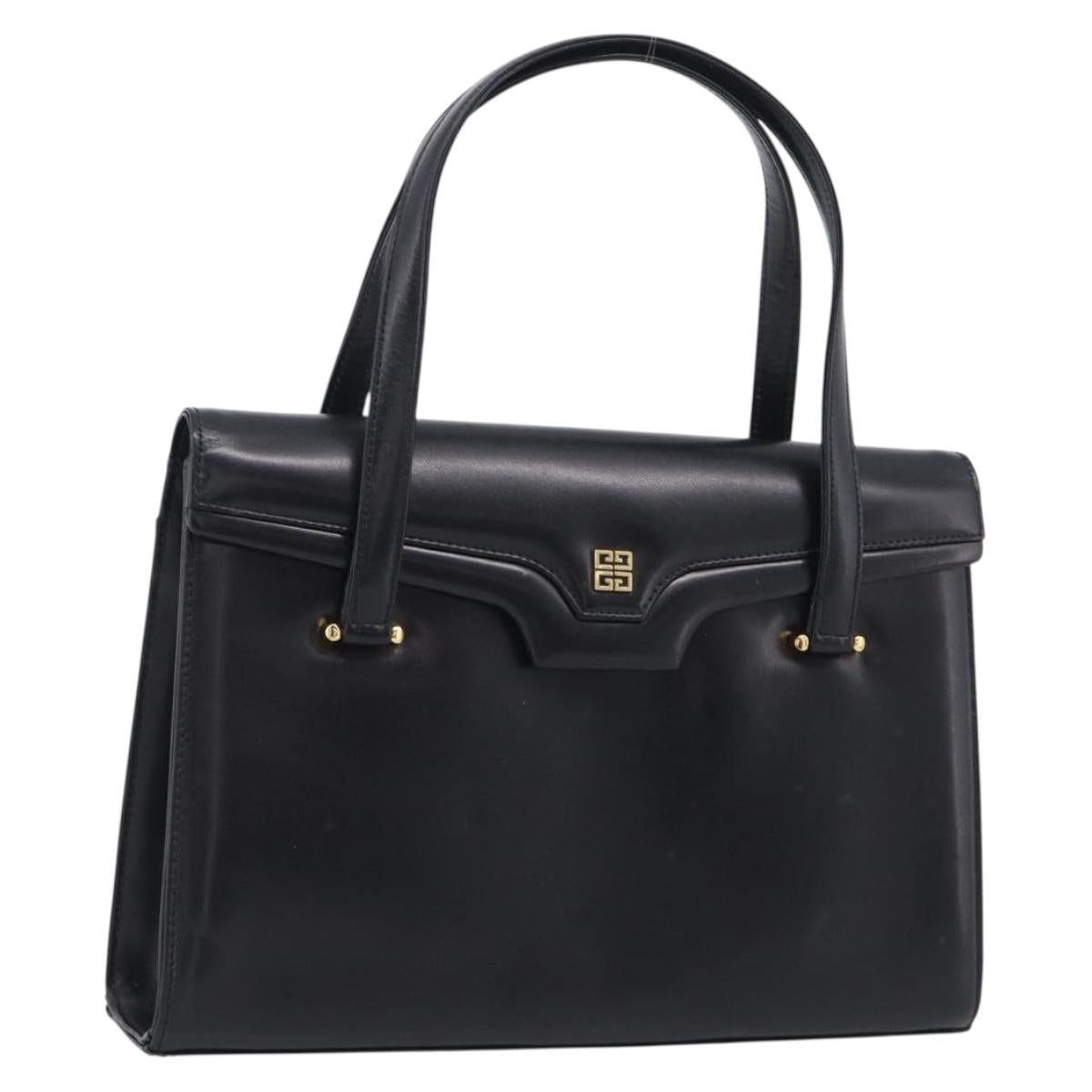 GIVENCHY Hand Bag Leather Black Gold