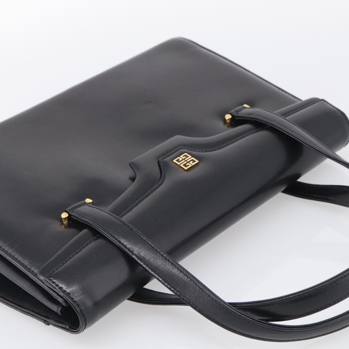 GIVENCHY Hand Bag Leather Black Gold