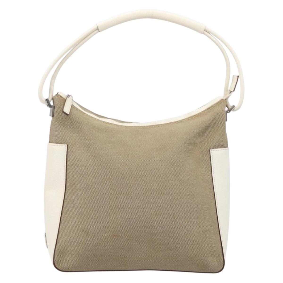 GUCCI Shoulder Bag Canvas Beige Silver 001 3766