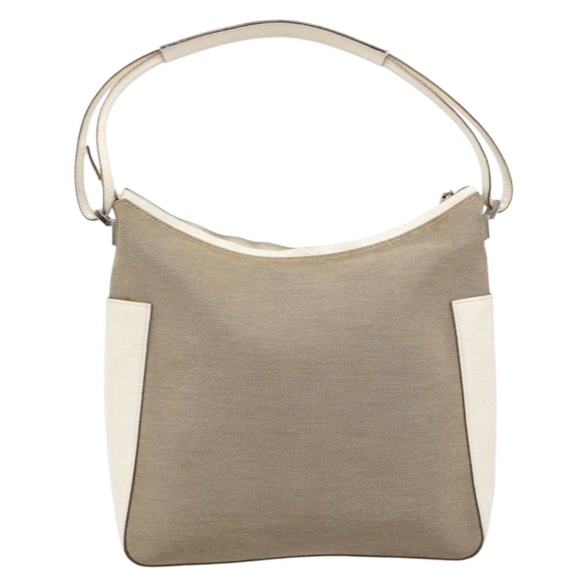 GUCCI Shoulder Bag Canvas Beige Silver 001 3766