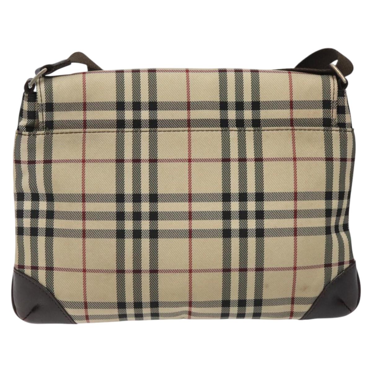 BURBERRY Nova Check Shoulder Bag Canvas Beige