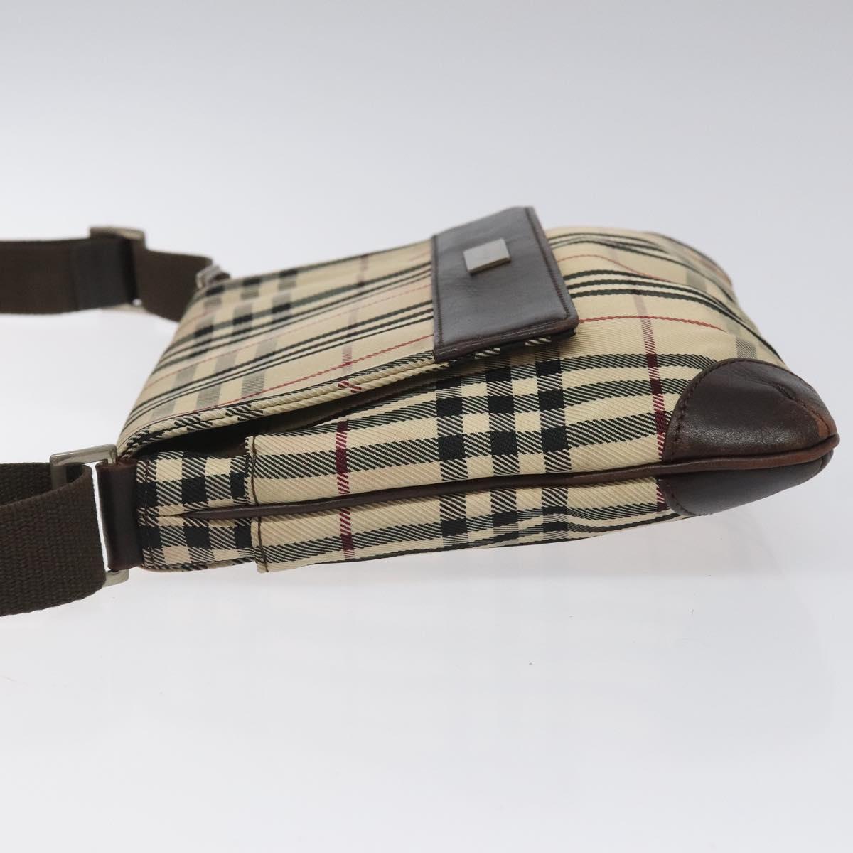 BURBERRY Nova Check Shoulder Bag Canvas Beige